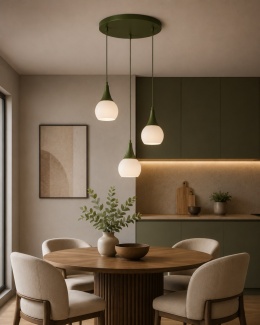 Lampa wisząca 3xE27 Lacrima Khaki