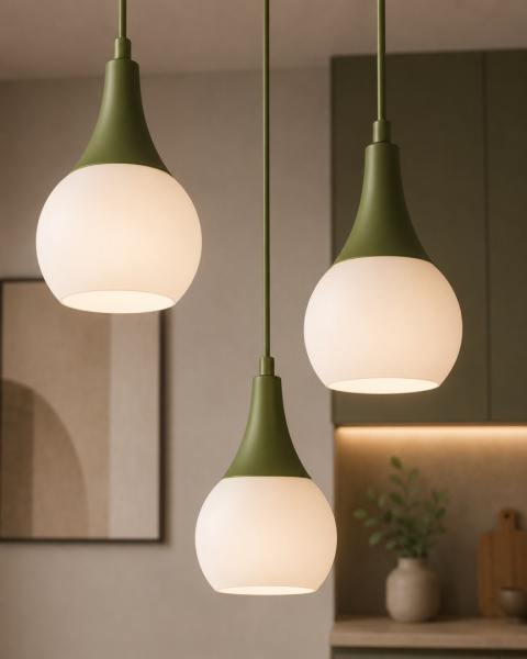 Lampa wisząca 3xE27 Lacrima Khaki