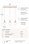 Lampa wisząca 3xE27 Lacrima Latte