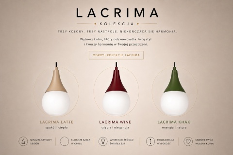 Lampa wisząca 3xE27 Lacrima Latte