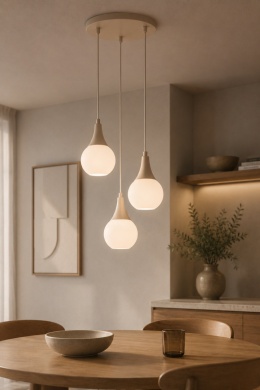 Lampa wisząca 3xE27 Lacrima Latte