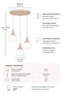 Lampa wisząca 3xE27 Lacrima Latte
