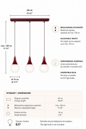 Lampa wisząca 3xE27 Lacrima Wine