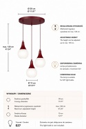 Lampa wisząca 3xE27 Lacrima Wine