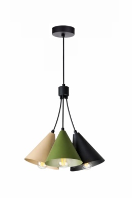 Lampa wisząca 3xE27 Sora Latte/Khaki/Black