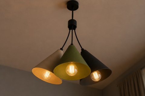 Lampa wisząca 3xE27 Sora Latte/Khaki/Black