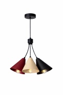 Lampa wisząca 3xE27 Sora Wine/Latte/Black