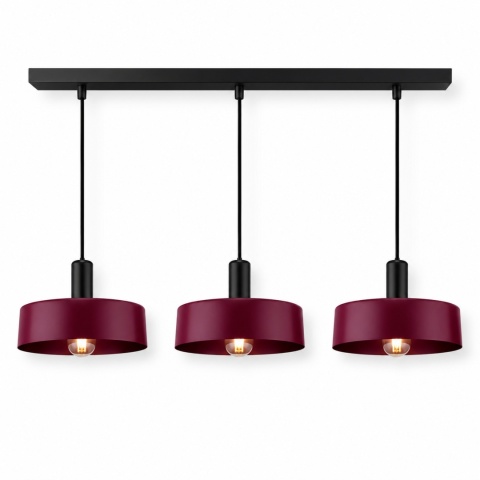 Lampa wisząca 3xE27 Wine/Black