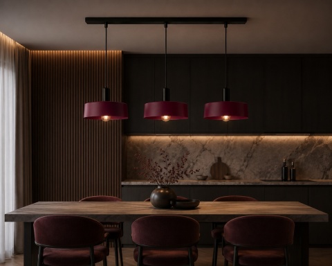 Lampa wisząca 3xE27 Wine/Black
