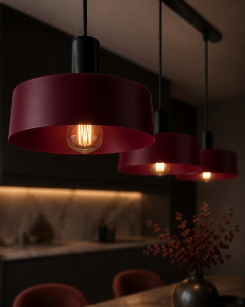 Lampa wisząca 3xE27 Wine/Black