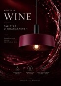 Lampa wisząca 3xE27 Wine/Black