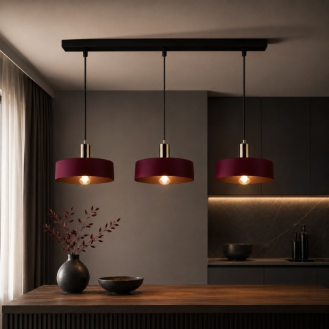 Lampa wisząca 3xE27 Wine/Gold