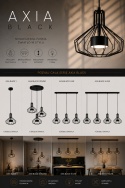 Lampa wisząca 3xGX53 Axia Black