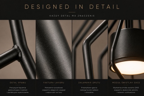 Lampa wisząca 3xGX53 Axia Black