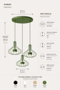 Lampa wisząca 3xGX53 Axia Khaki