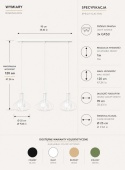 Lampa wisząca 3xGX53 Axia White