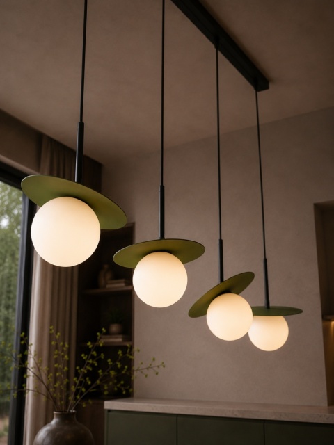 Lampa wisząca 4xE14 Aura Black/Khaki