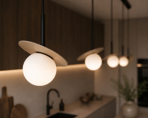Lampa wisząca 4xE14 Aura Black/Latte