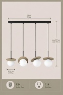 Lampa wisząca 4xE14 Aura Black/Latte