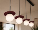 Lampa wisząca 4xE14 Aura Black/Wine
