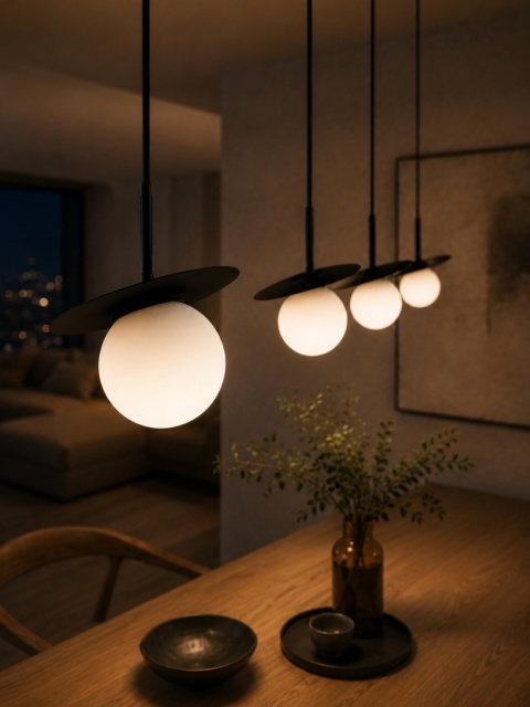 Lampa wisząca 4xE14 Aura Black