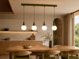 Lampa wisząca 4xE27 Lacrima Khaki