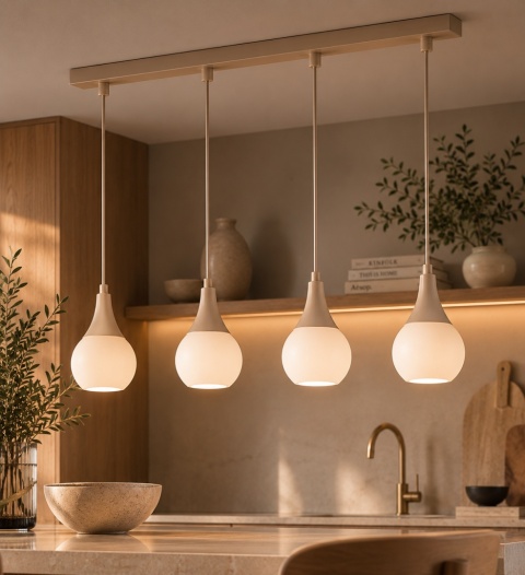 Lampa wisząca 4xE27 Lacrima Latte