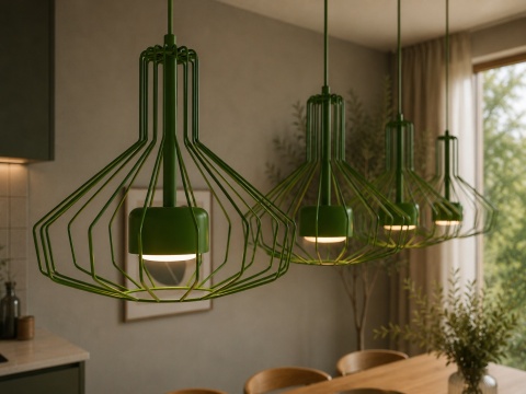 Lampa wisząca 4xGX53 Axia Khaki