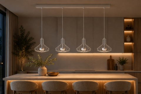 Lampa wisząca 4xGX53 Axia White