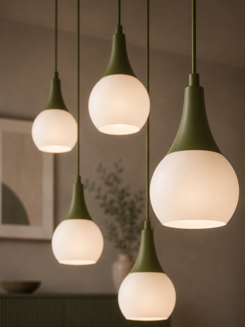 Lampa wisząca 5xE27 Lacrima Khaki
