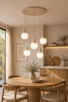 Lampa wisząca 5xE27 Lacrima Latte