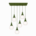 Lampa wisząca 6xE27 Lacrima Khaki