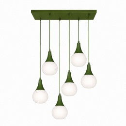 Lampa wisząca 6xE27 Lacrima Khaki