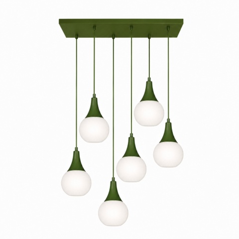 Lampa wisząca 6xE27 Lacrima Khaki