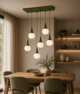 Lampa wisząca 6xE27 Lacrima Khaki