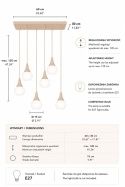 Lampa wisząca 6xE27 Lacrima Latte