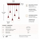 Lampa wisząca 6xE27 Lacrima Wine