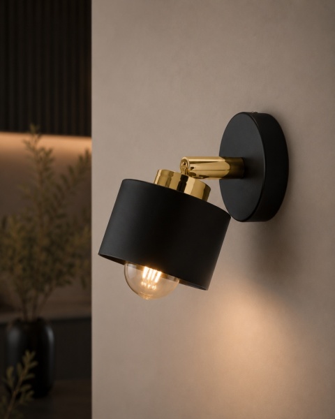 Kinkiet 1xE27 SIMPLY BLACK/GOLD