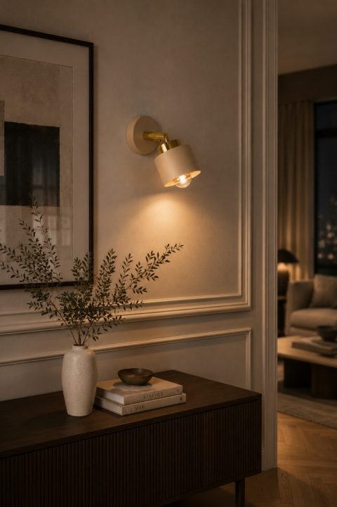 Kinkiet 1xE27 Simply Latte/Gold