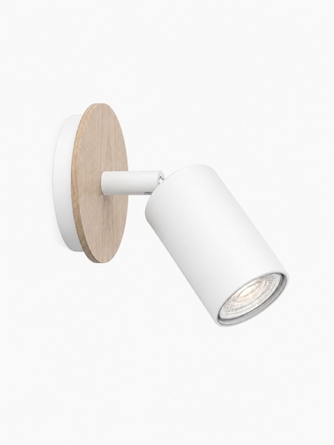 Kinkiet 1xGU10 EYE WHITE WOOD