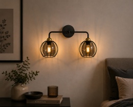 Kinkiet 2xE27 SOLO BLACK/GOLD