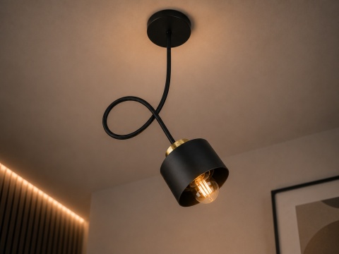 Lampa sufitowa 1xE27 SIMPLY BLACK/GOLD