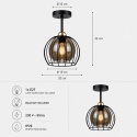 Lampa sufitowa 1xE27 SOLO BLACK/GOLD