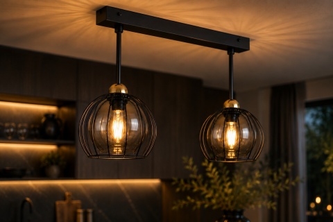 Lampa sufitowa 2xE27 SOLO BLACK/GOLD