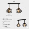 Lampa sufitowa 2xE27 SOLO BLACK/GOLD