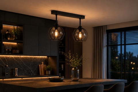 Lampa sufitowa 2xE27 SOLO BLACK