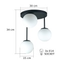 Lampa sufitowa 3xE14 MONDI BLACK