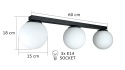 Ceiling Lamp 3xE14 MONDI BLACK