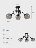 Ceiling Lamp 3xE27 RING BLACK