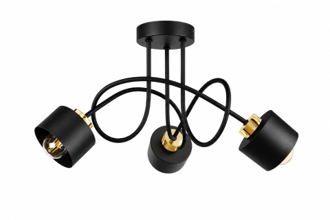 Lampa sufitowa 3xE27 SIMPLY BLACK/GOLD